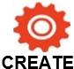 gear with "create" text